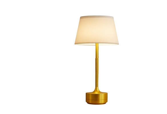 Настільний led світильник з абажуром (золото)